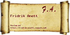 Fridrik Anett névjegykártya