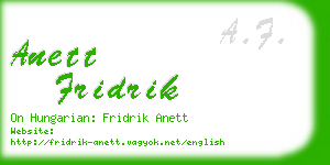 anett fridrik business card